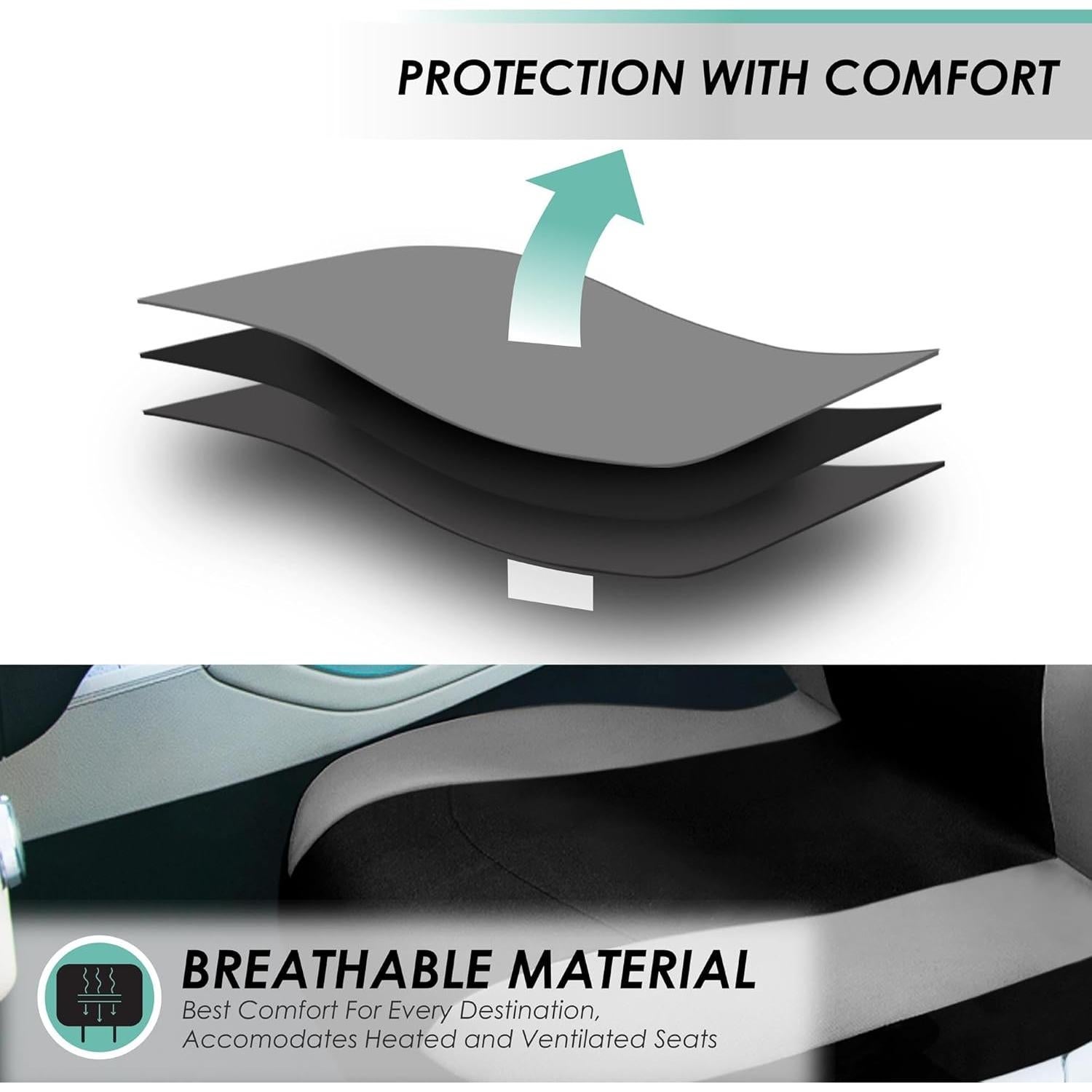 Juego de Fundas de Asiento Universal FH Group Gris y Negro