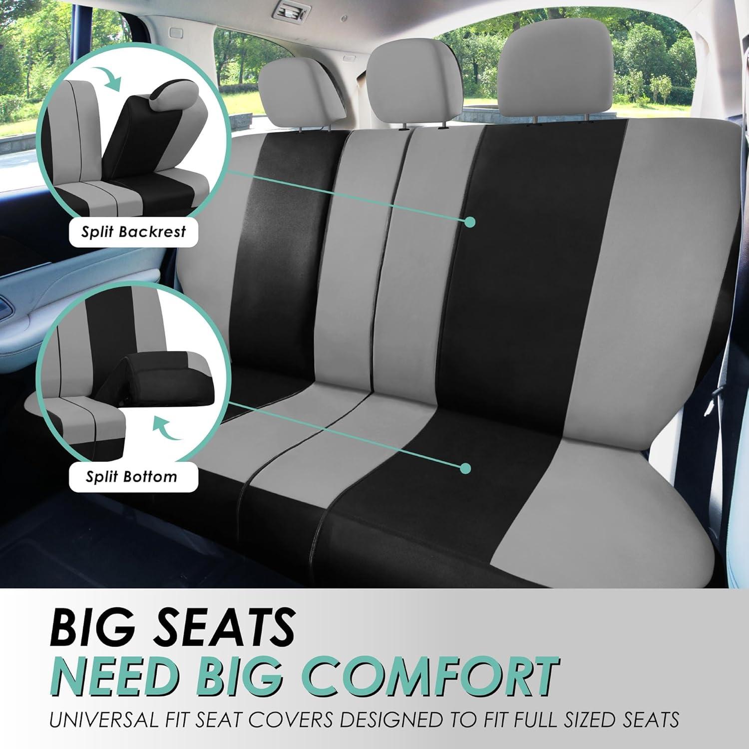 Juego de Fundas de Asiento Universal FH Group Gris y Negro