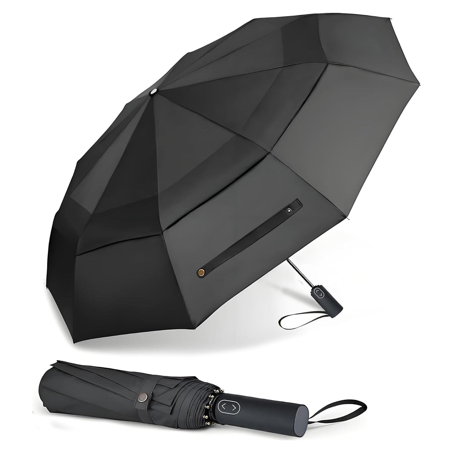 Paraguas de Golf MRTLLOA Plegable 49 Pulgadas Negro