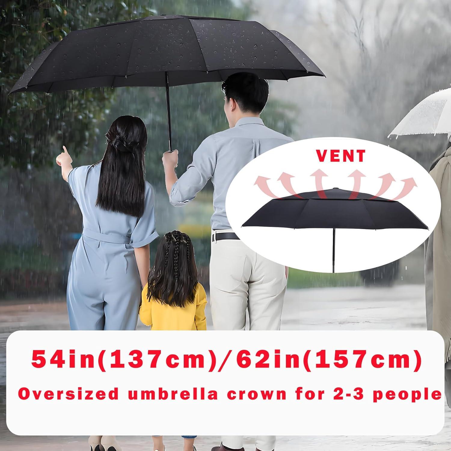 Paraguas de Golf MRTLLOA Plegable 49 Pulgadas Negro