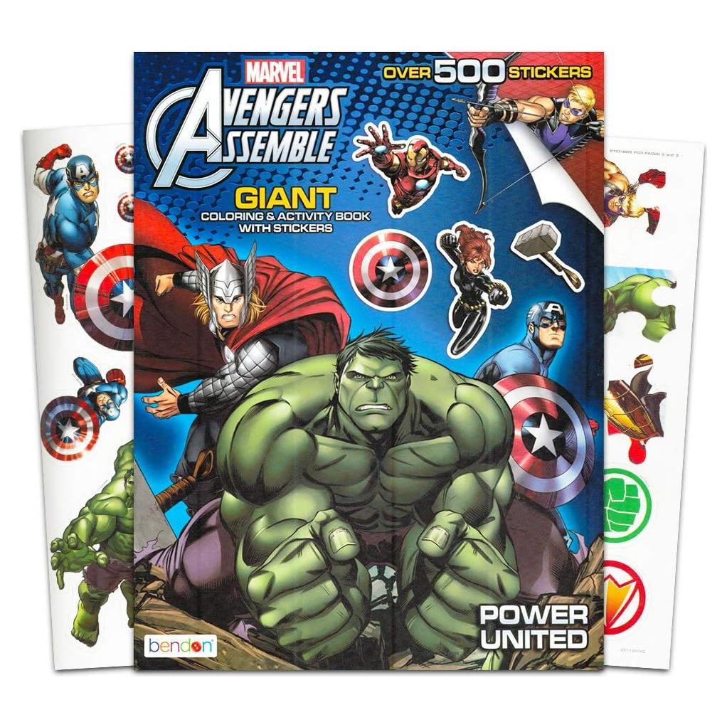 Libro para Colorear Marvel Avengers con 500 Stickers