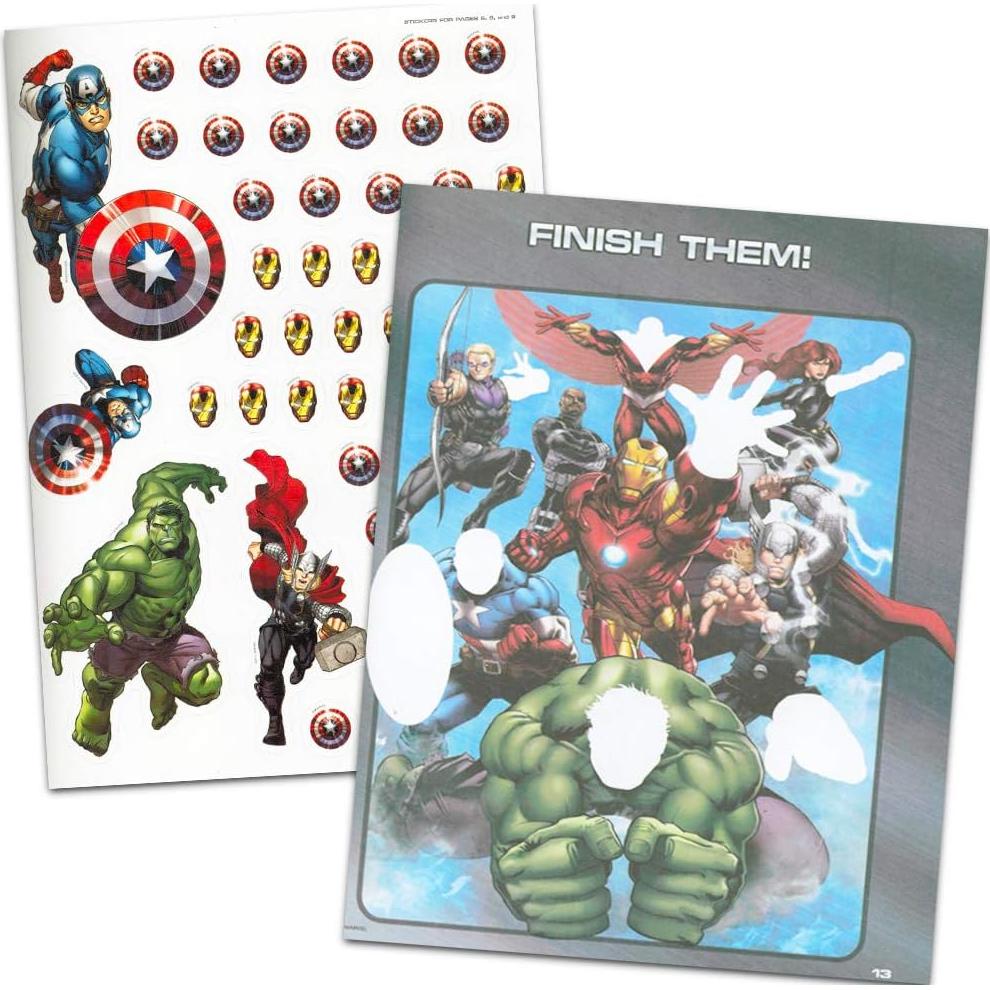 Libro para Colorear Marvel Avengers con 500 Stickers