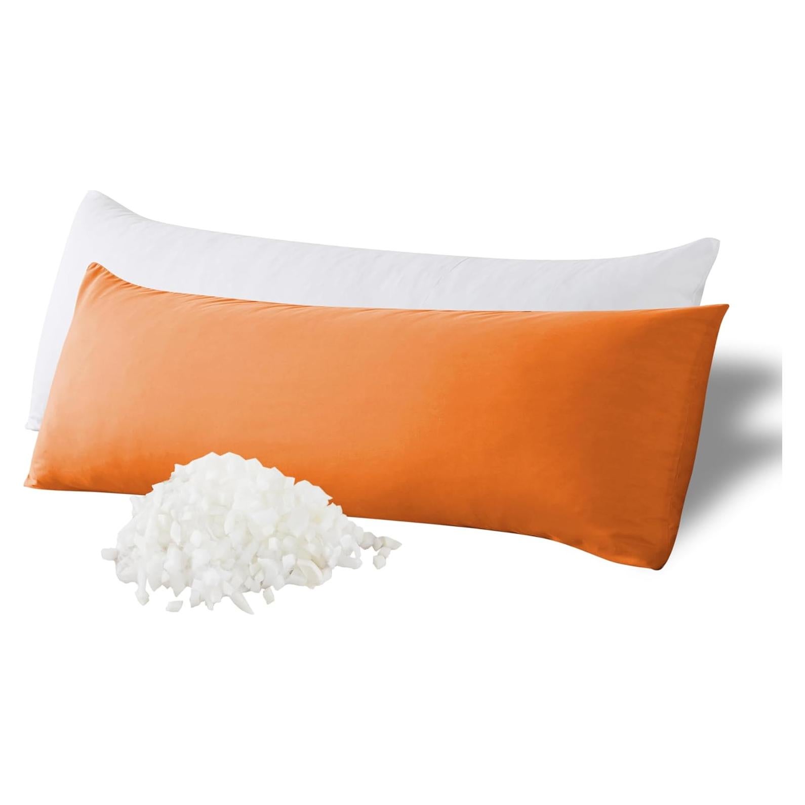 Almohada Corporal Larga WhatsBedding Espuma Viscoelástica Naranja