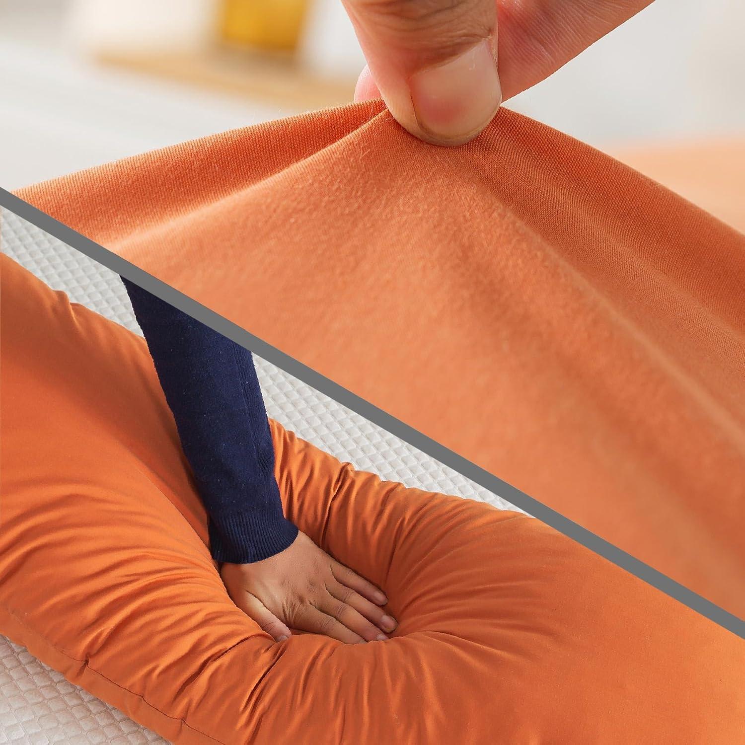 Almohada Corporal Larga WhatsBedding Espuma Viscoelástica Naranja