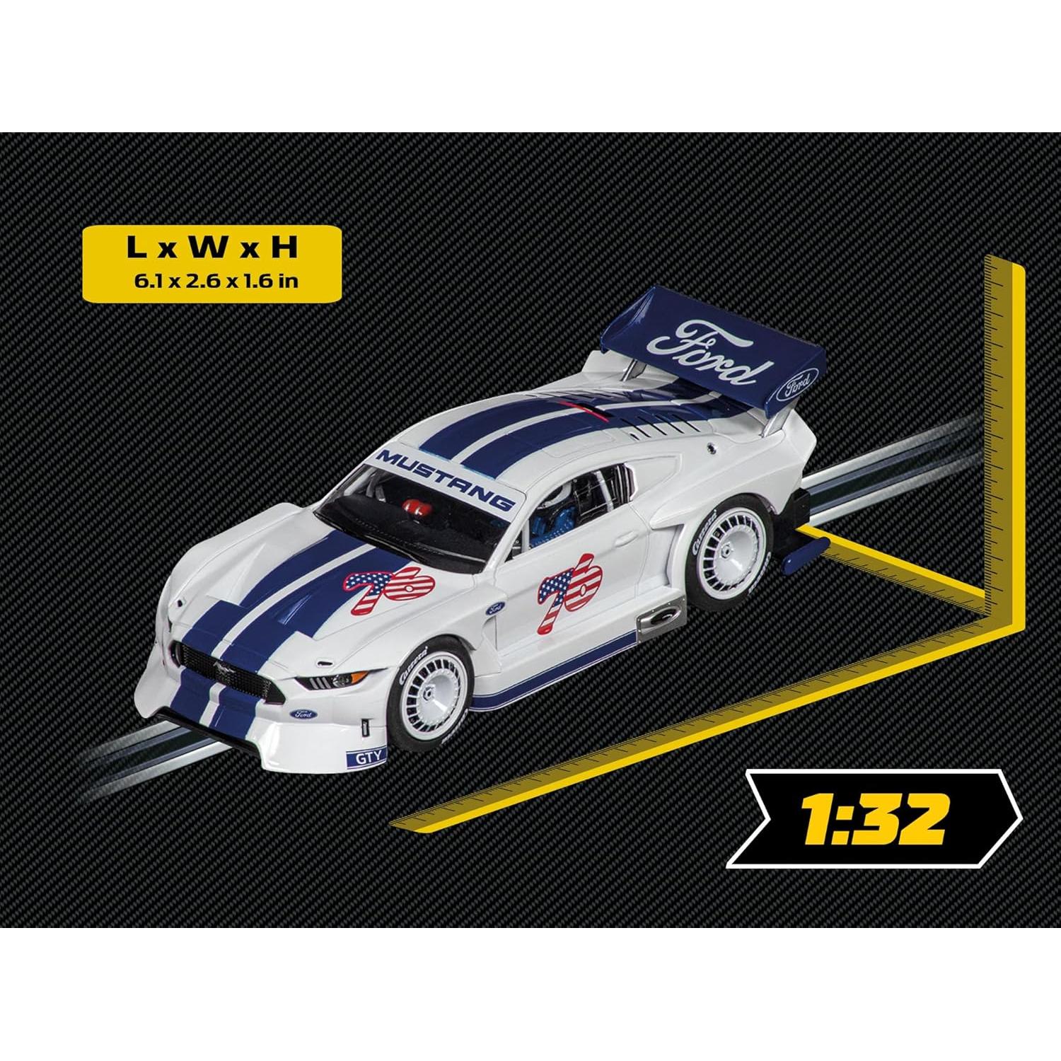 Carrera 27752 Ford Mustang GTY No.76 1:32 Scale Analog Slot Car Racing Vehicle Evolution Slot Car Race Tracks