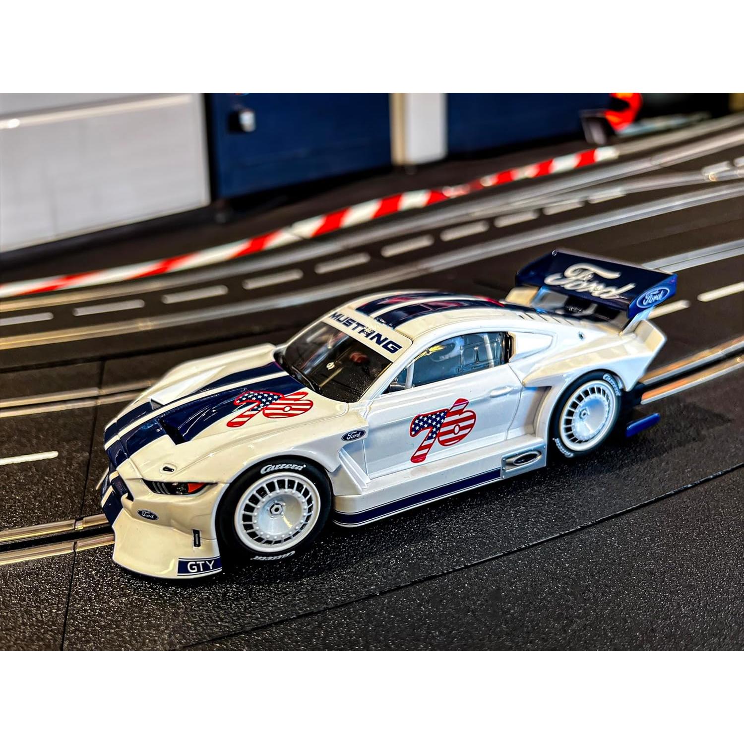 Carrera 27752 Ford Mustang GTY No.76 1:32 Scale Analog Slot Car Racing Vehicle Evolution Slot Car Race Tracks