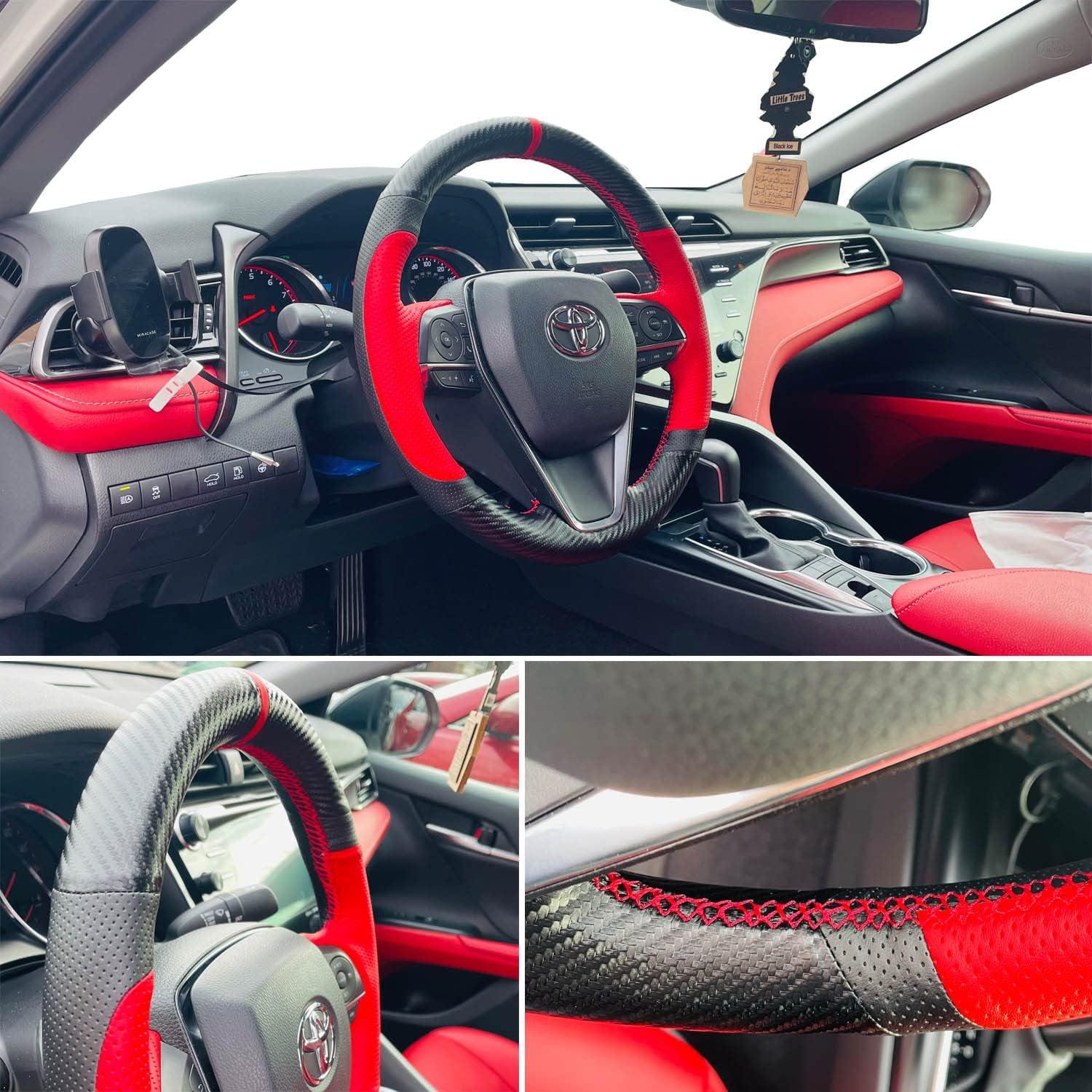 Cubierta de Volante de Cuero Aohua para Toyota RAV4/Camry/Corolla/Avalon