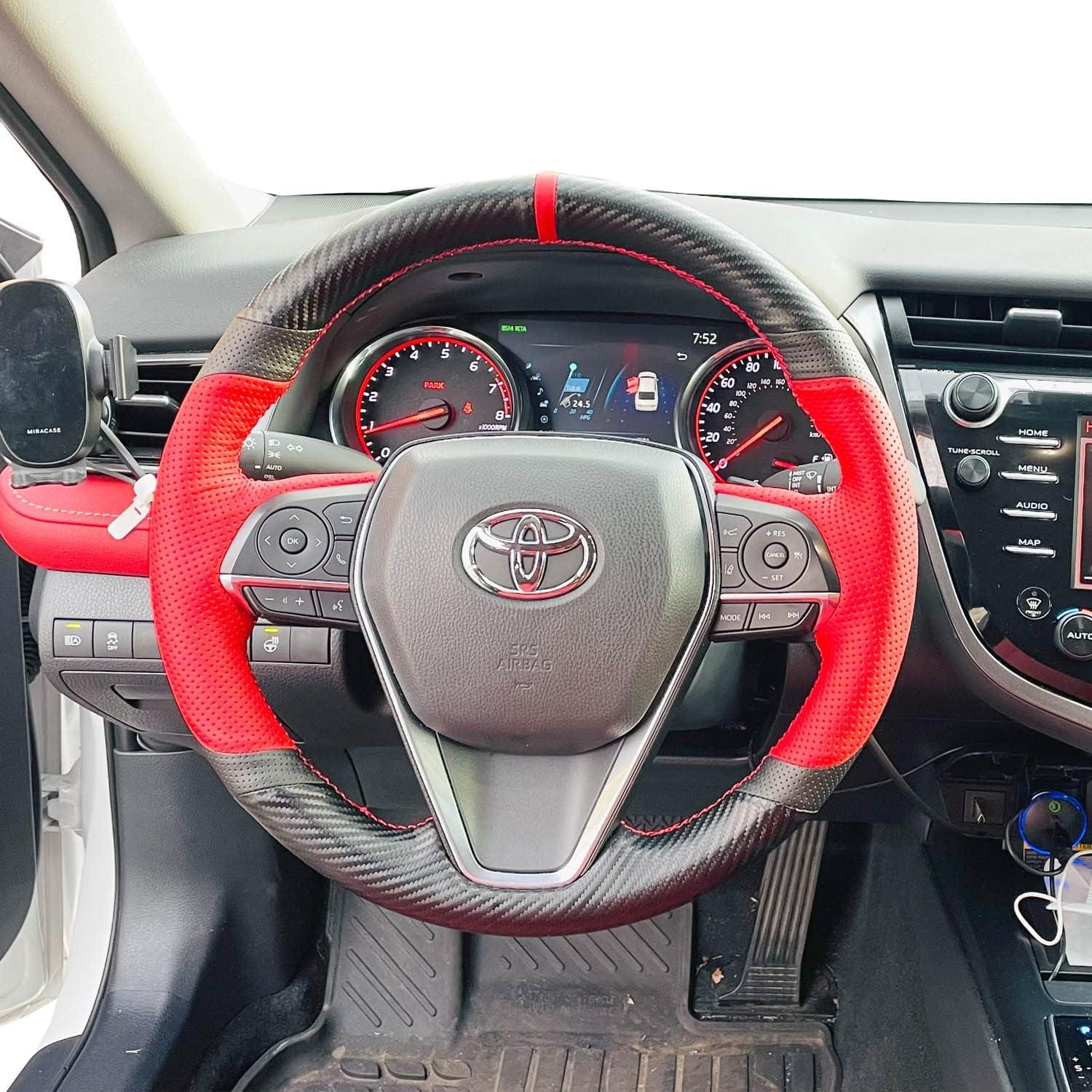 Cubierta de Volante de Cuero Aohua para Toyota RAV4/Camry/Corolla/Avalon