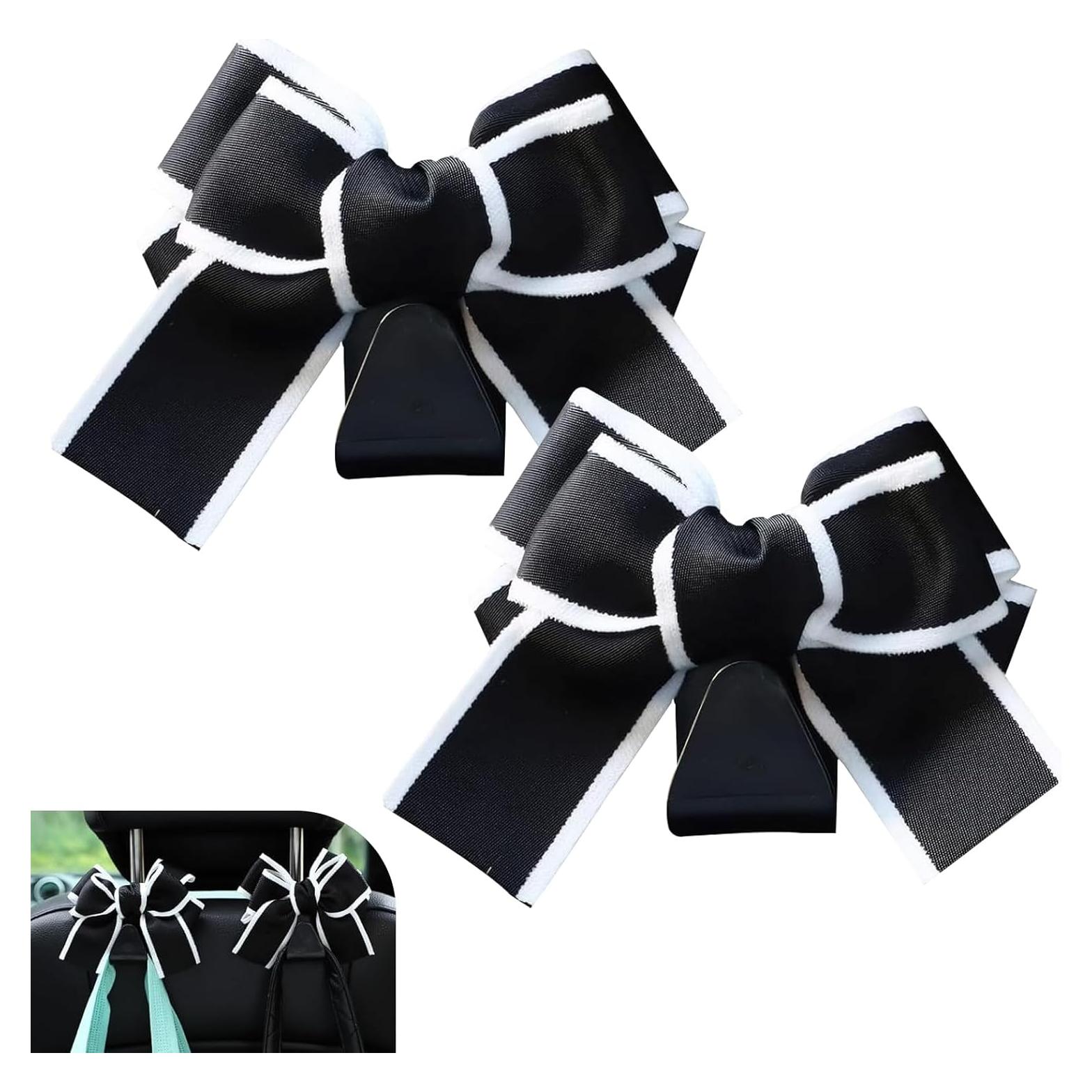 Ganchos para Reposacabezas MOXRUQ 2 PCS Negro y Blanco