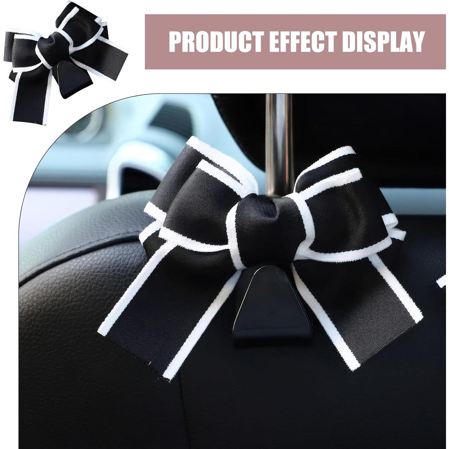 Ganchos para Reposacabezas MOXRUQ 2 PCS Negro y Blanco