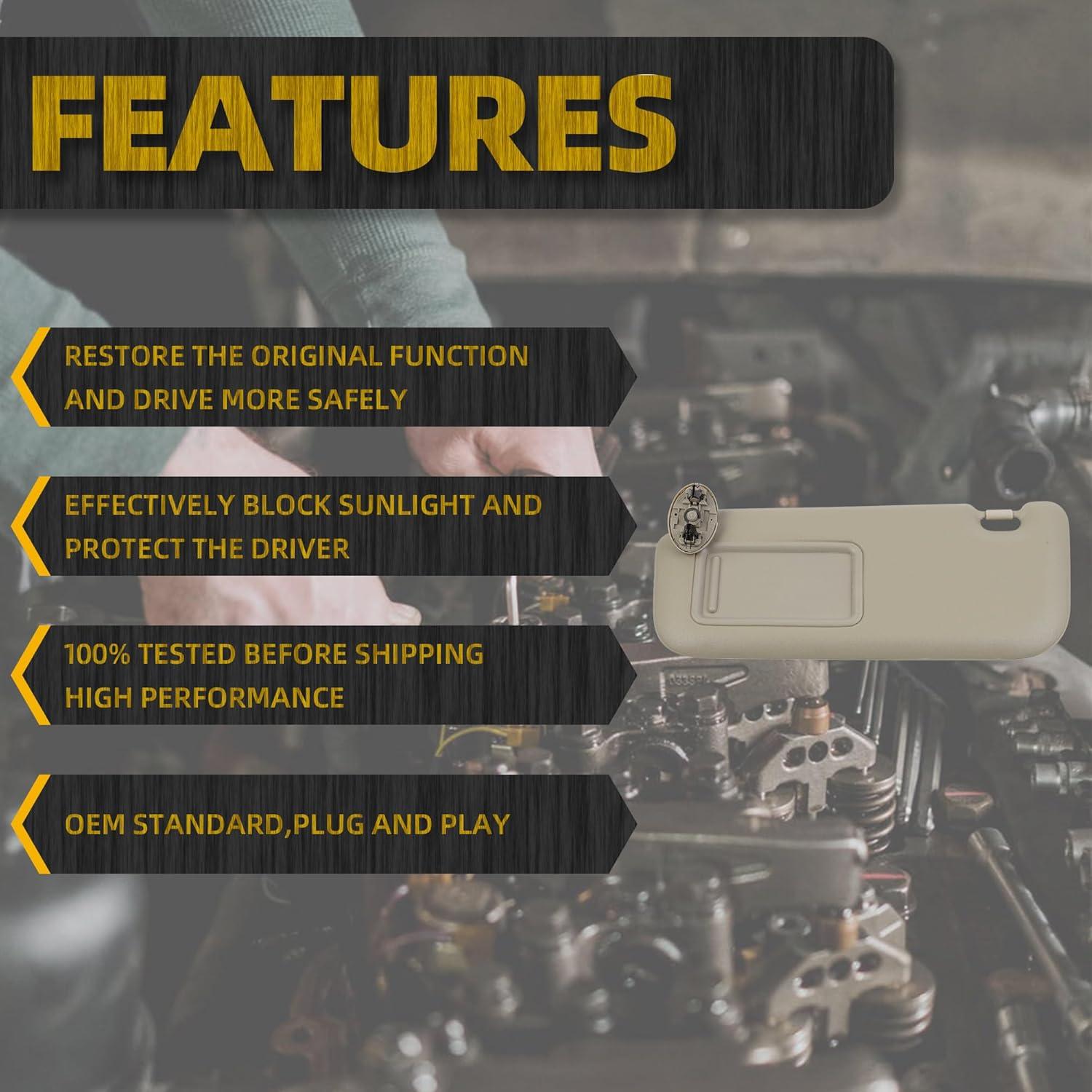 Visera Lado Conductor Izquierdo Dasbecan Toyota Corolla 2009-2013 Cuero