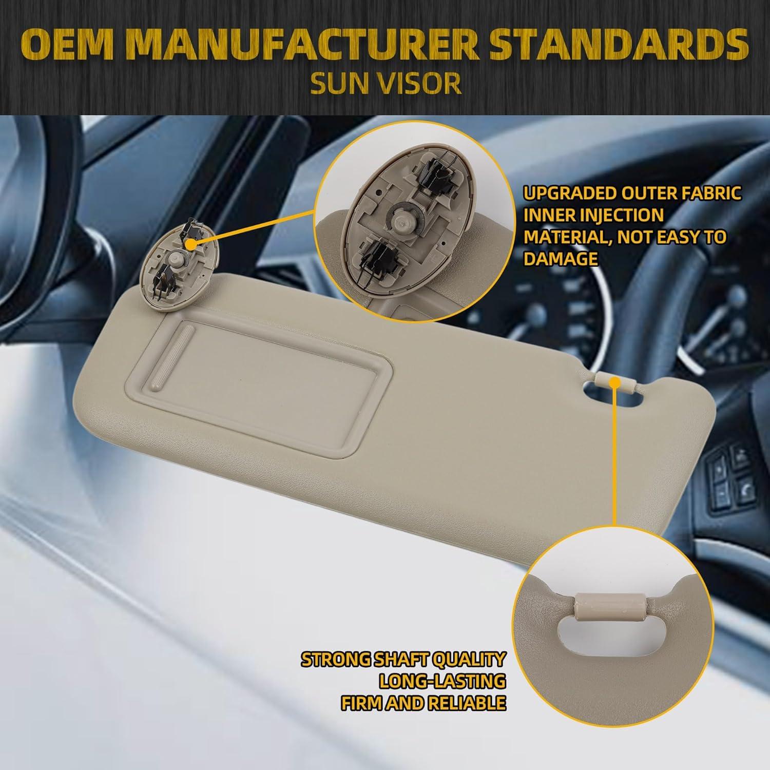 Visera Lado Conductor Izquierdo Dasbecan Toyota Corolla 2009-2013 Cuero