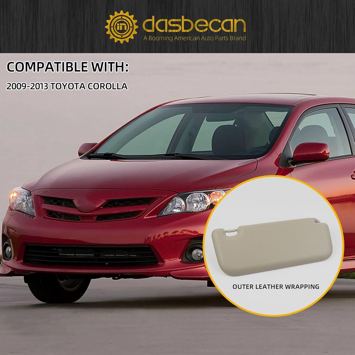 Visera Lado Conductor Izquierdo Dasbecan Toyota Corolla 2009-2013 Cuero