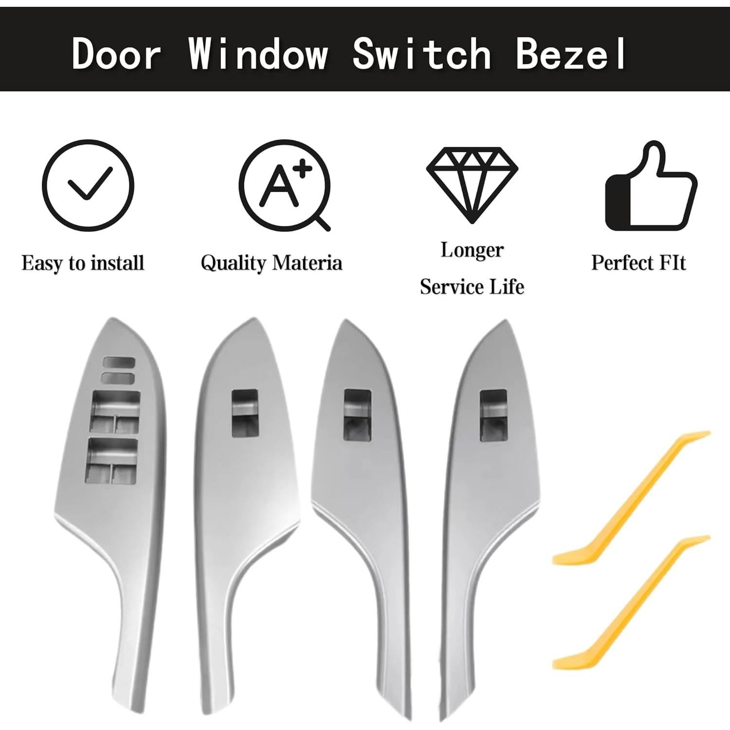 Cubierta Panel Interruptor Ventana Toyota Corolla 2009-2013 Plateado
