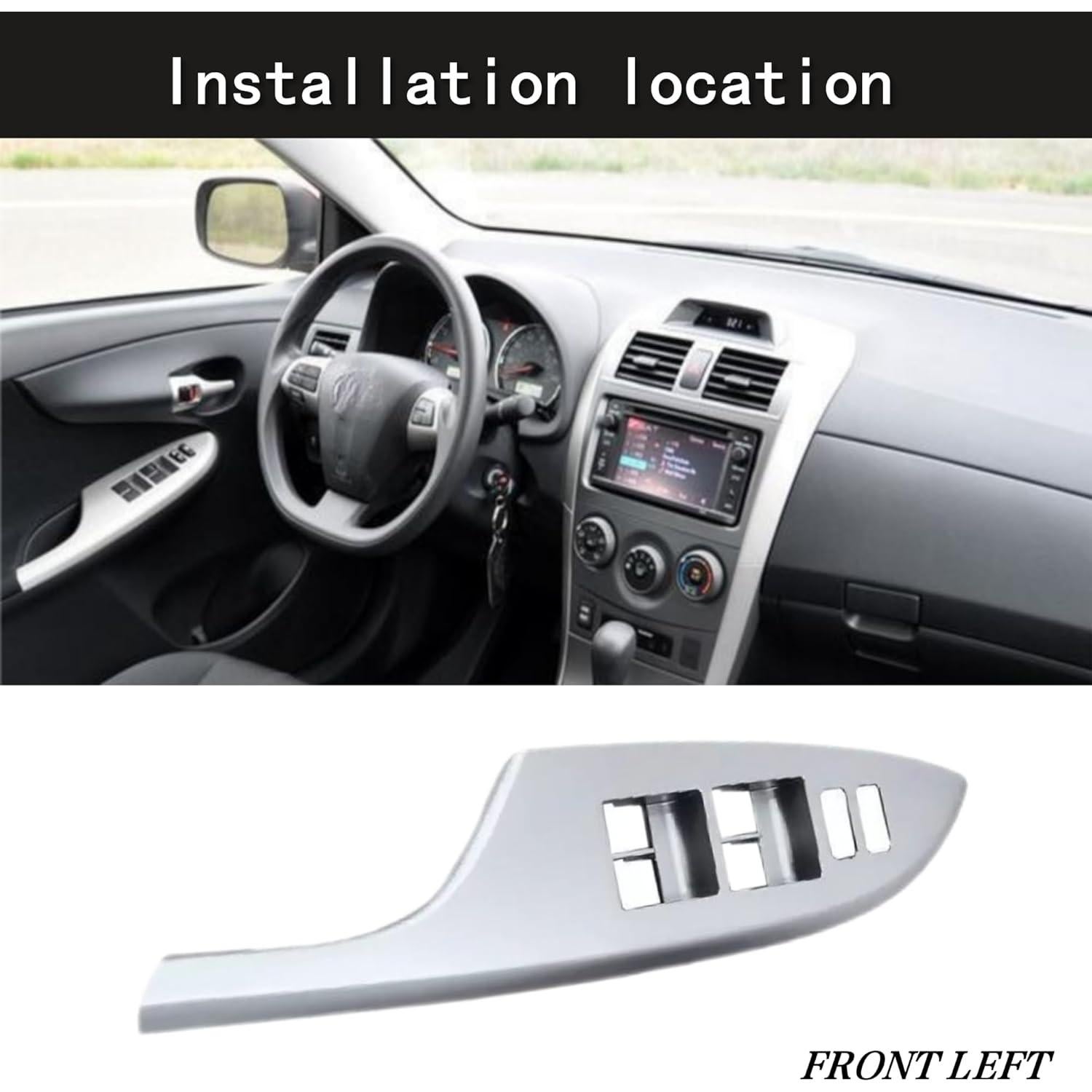 Cubierta Panel Interruptor Ventana Toyota Corolla 2009-2013 Plateado