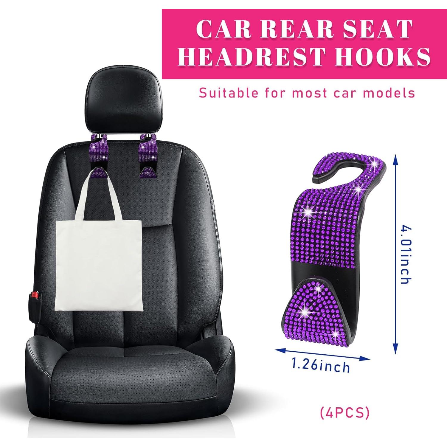 Ganchos de Cabecera de Asiento de Coche Augeny 4 PCS Púrpura