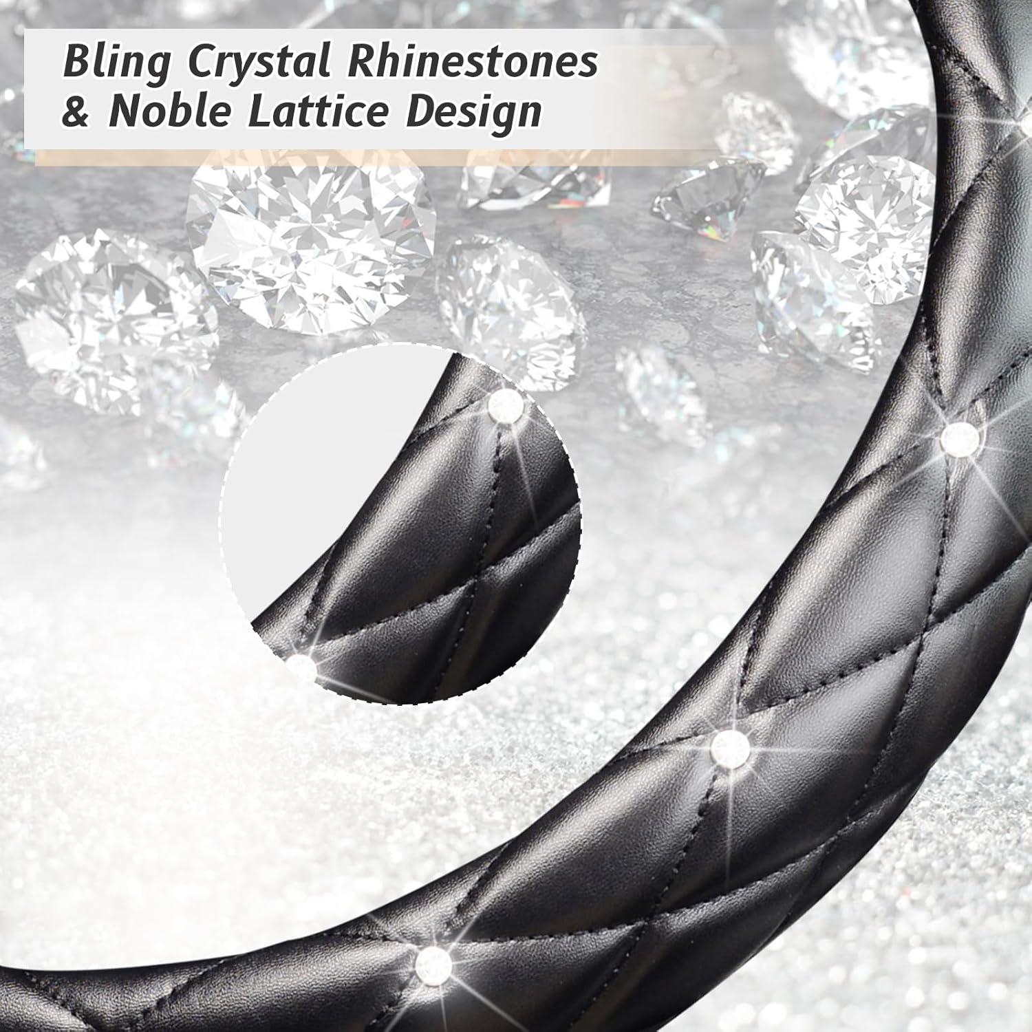 Cubierta de Volante KAFEEK Cuero Antideslizante 38 cm Negro