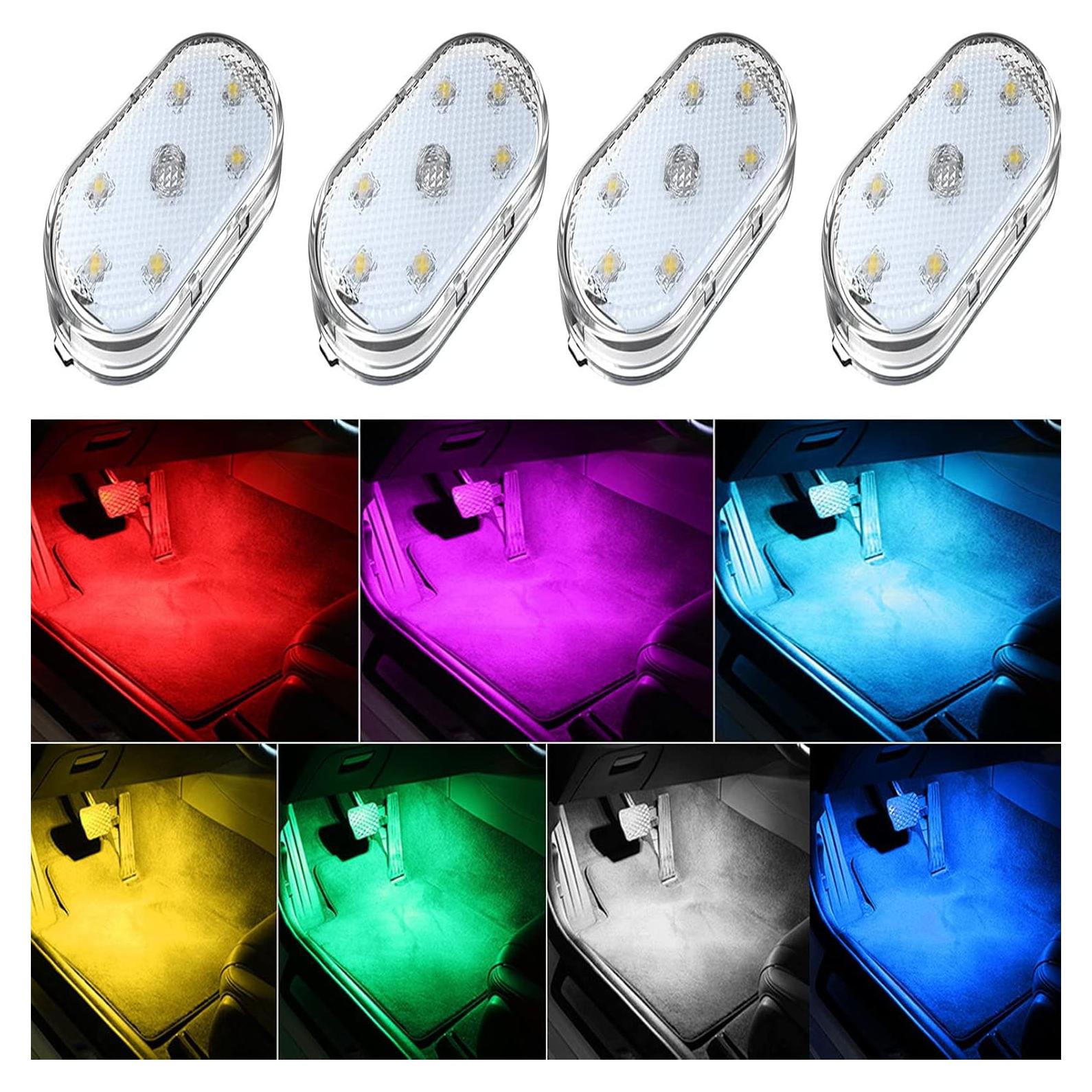 Luces LED Inalámbricas ATREPIN para Interior de Coche 7 Colores