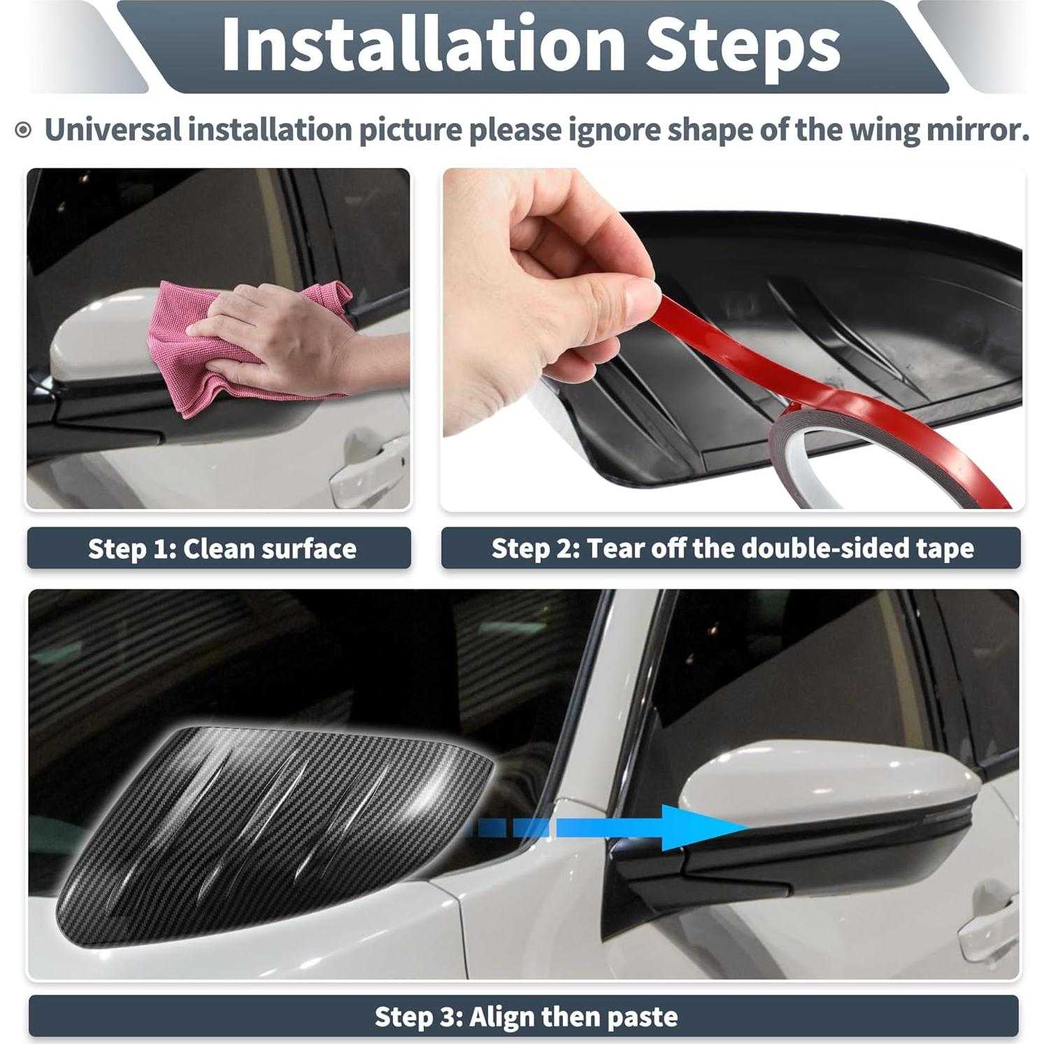 Cubiertas de Espejo Retrovisor X AUTOHAUX para Toyota Corolla 2014-2018