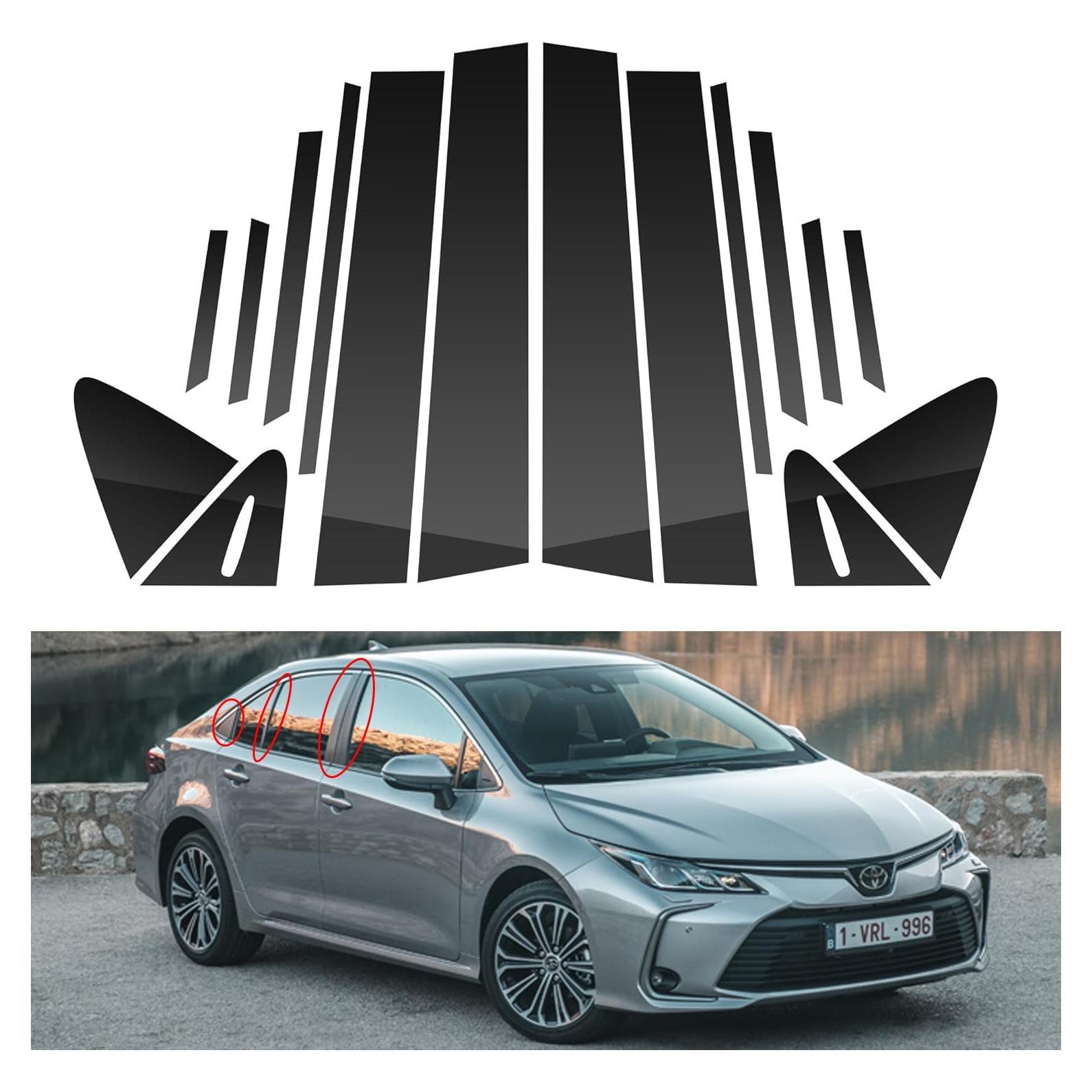 BASIKER 16 Pcs Adornos Ventana Toyota Corolla 2019-2023