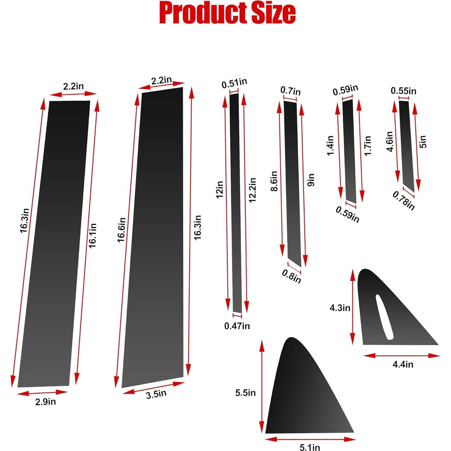 BASIKER 16 Pcs Adornos Ventana Toyota Corolla 2019-2023