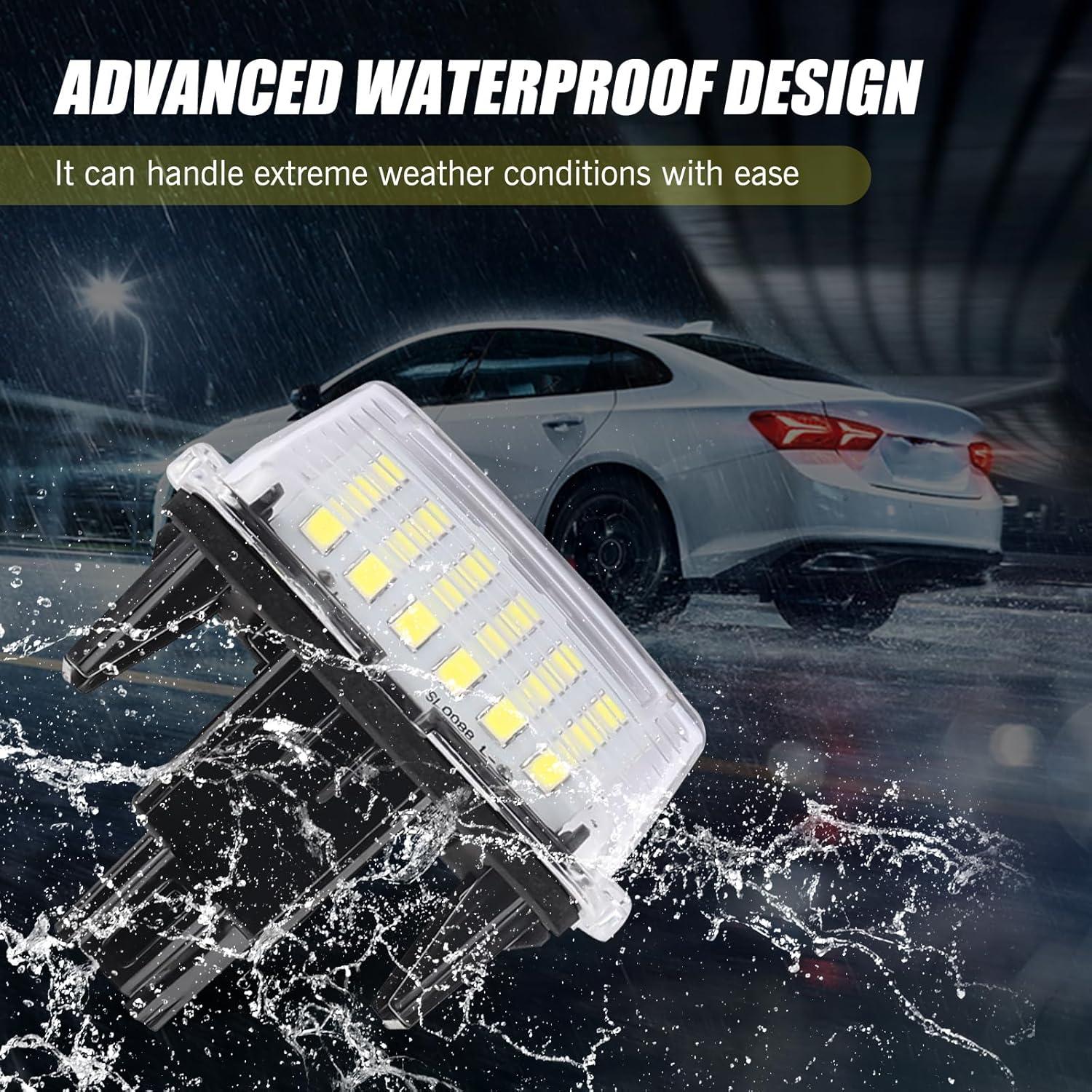 Luz de Placa de Licencia LED Leediga 2 Pcs 6500K Impermeable