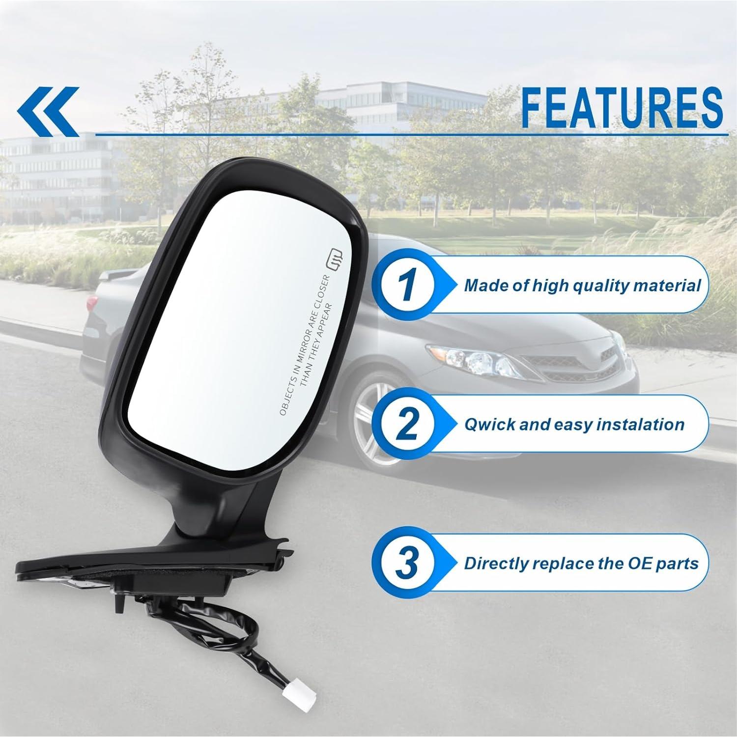 Espejo Lateral Derecho Lqito Toyota Corolla 2009-2013 Plegable