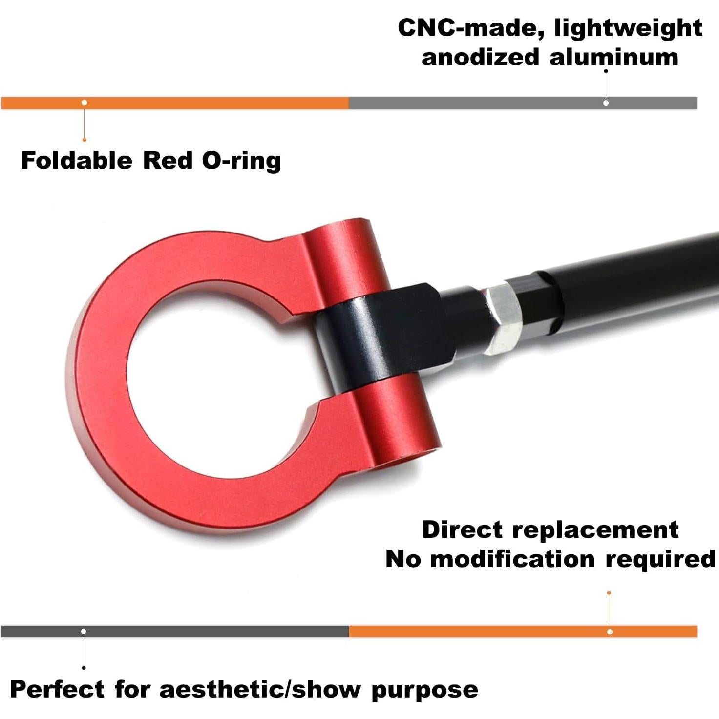 Anillo de Remolque Rojo iJDMTOY para Toyota C-HR y Corolla