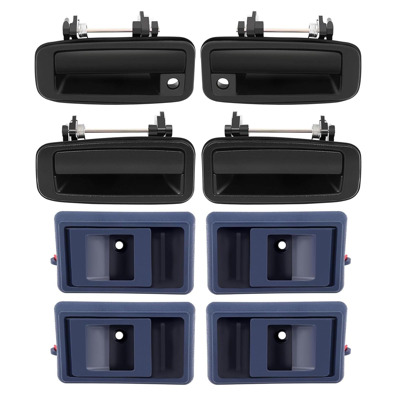 ECCPP Interior Exterior Door Handles 1988-1992 for Toyota for Corolla Outer Replacement Front Rear Driver Left Passenger Right Door Handles 8pcs Blue 6922012110, 77250, 6921012110, 77251, 77121