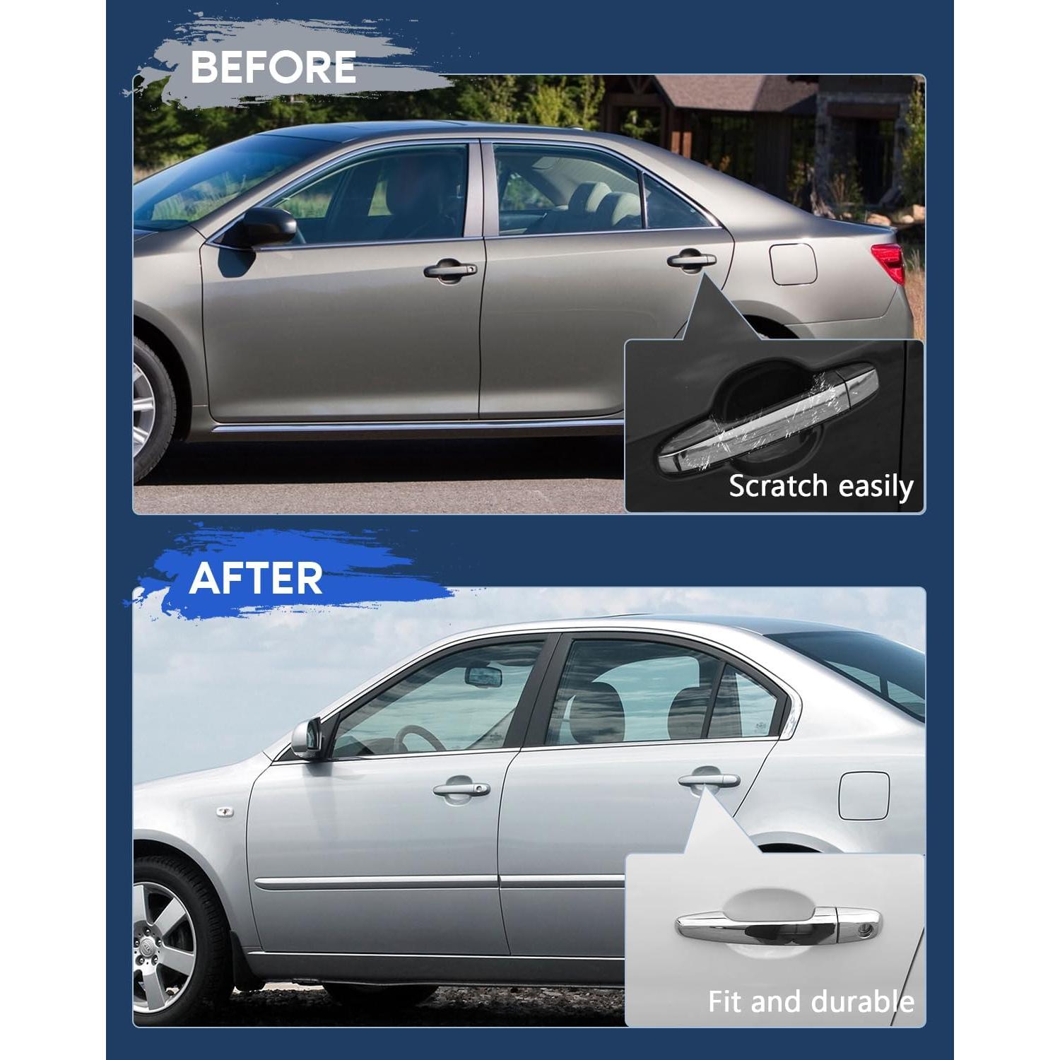 Juego de Manijas de Puerta Exterior LUJUNTEC Cromo para Toyota Corolla 2003-2013 4Pcs