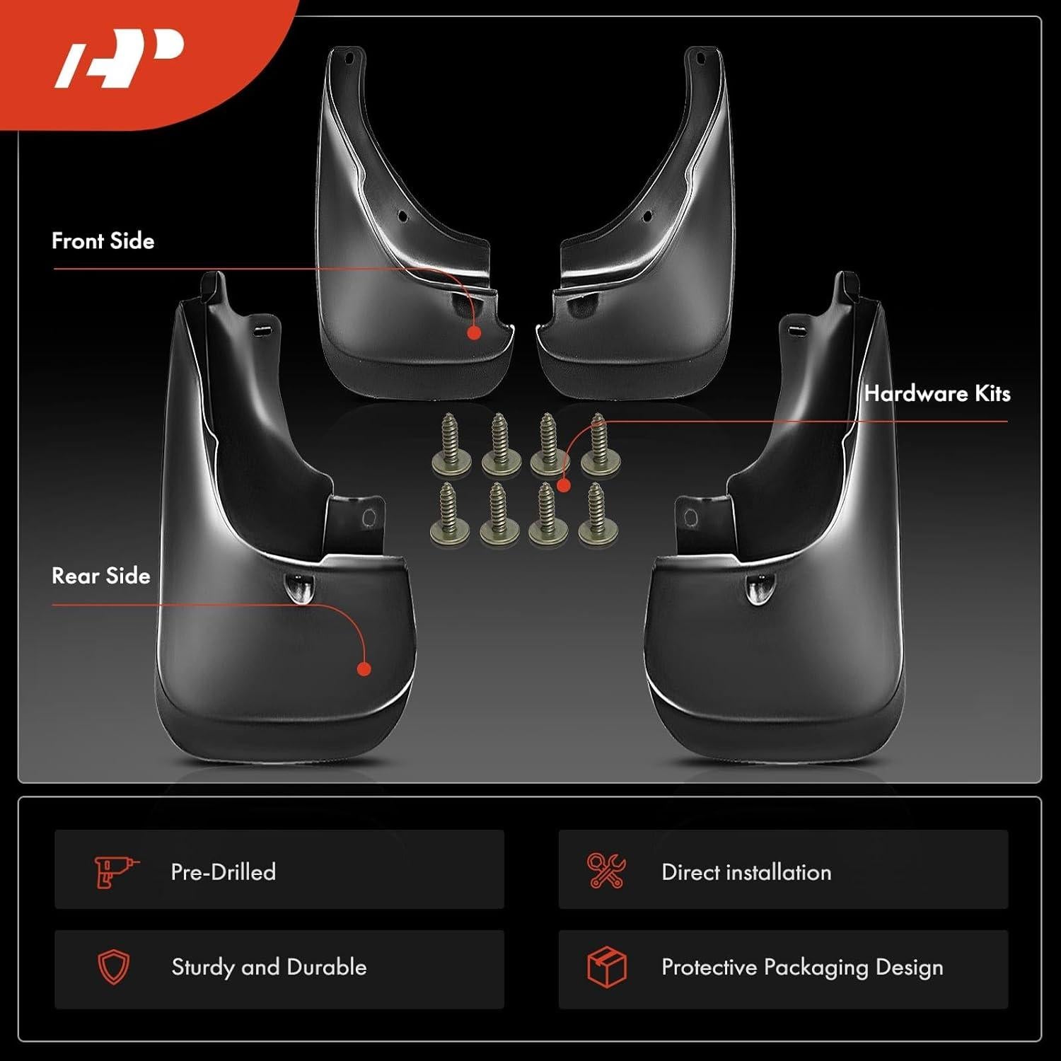 Juego de 4 Guardabarros A-Premium para Toyota Corolla 1993-1997