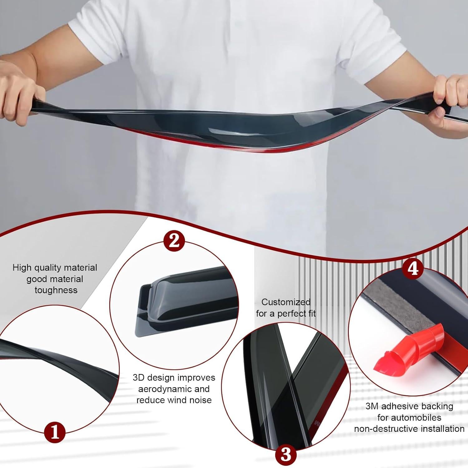 Viseras de Ventana Adhesivas ZZDSNJ para Toyota Corolla 2009-2013