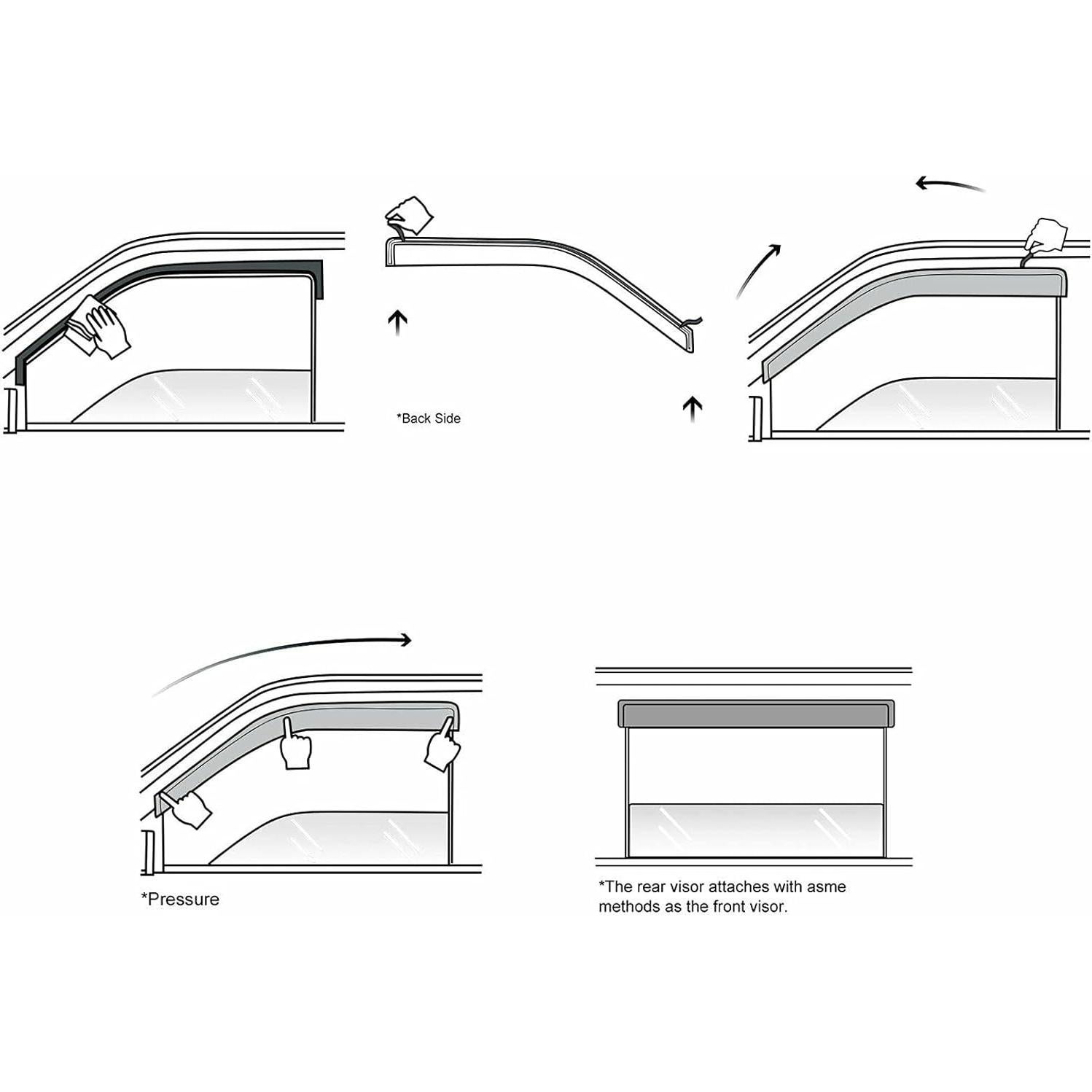 Viseras de Ventana Adhesivas ZZDSNJ para Toyota Corolla 2009-2013