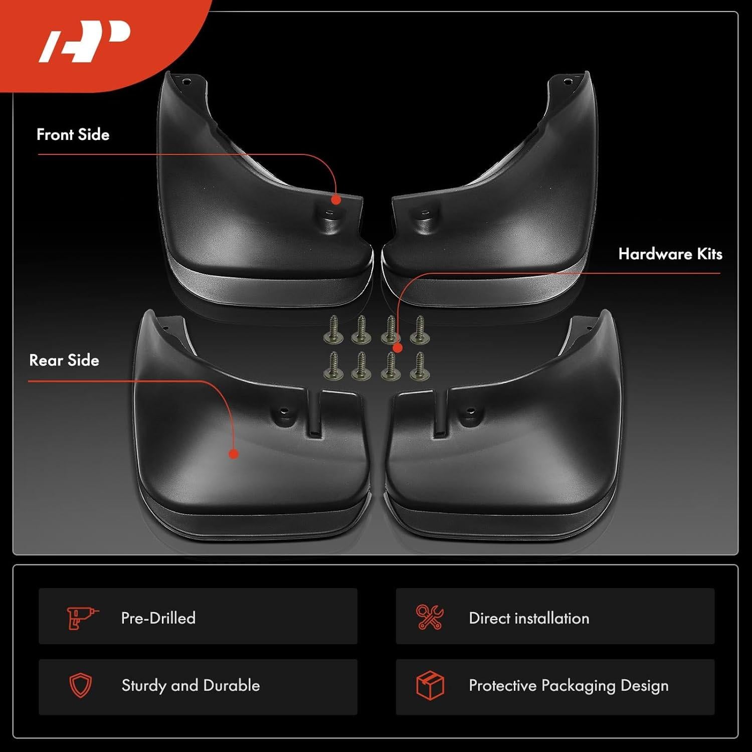 Juego de 4 Guardabarros A-Premium para Toyota Corolla 1993-1997