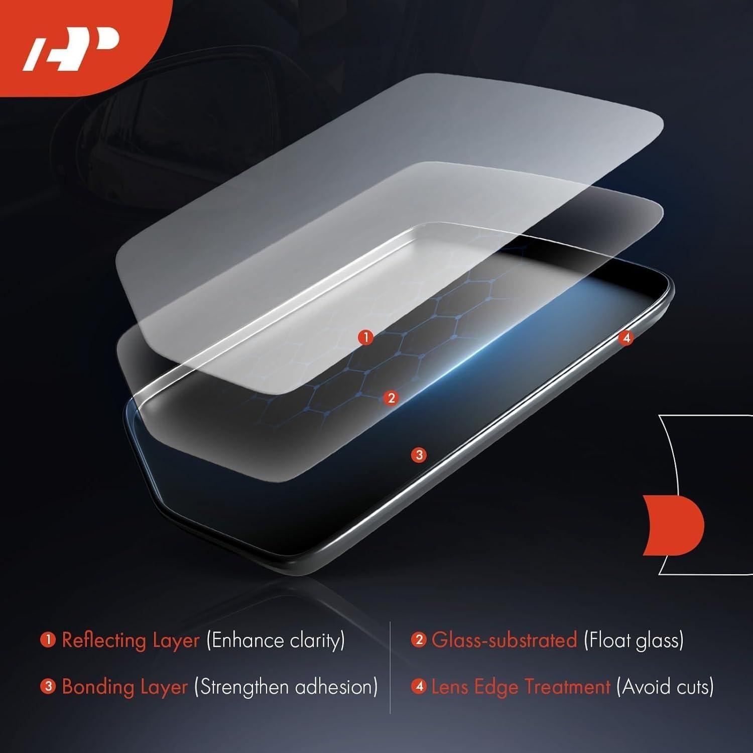 Cristal Espejo Lateral Izquierdo A-Premium Toyota Corolla 2014-2019