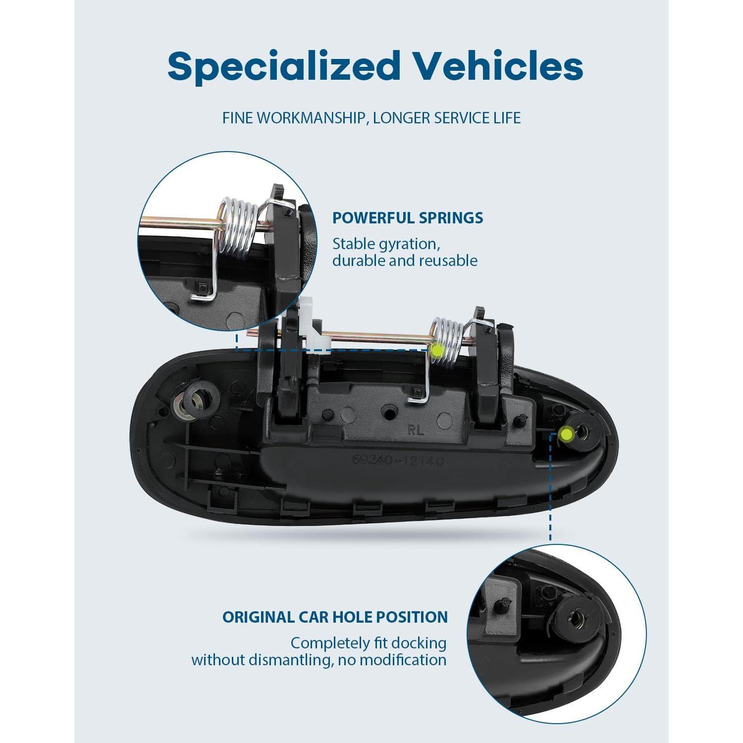 Manijas de Puerta Exterior LUJUNTEC para Toyota Corolla 1993-1997