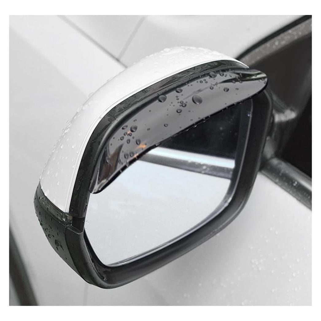 2 Piezas Visera de Lluvia Espejo Ceja Wevdn PVC Negro