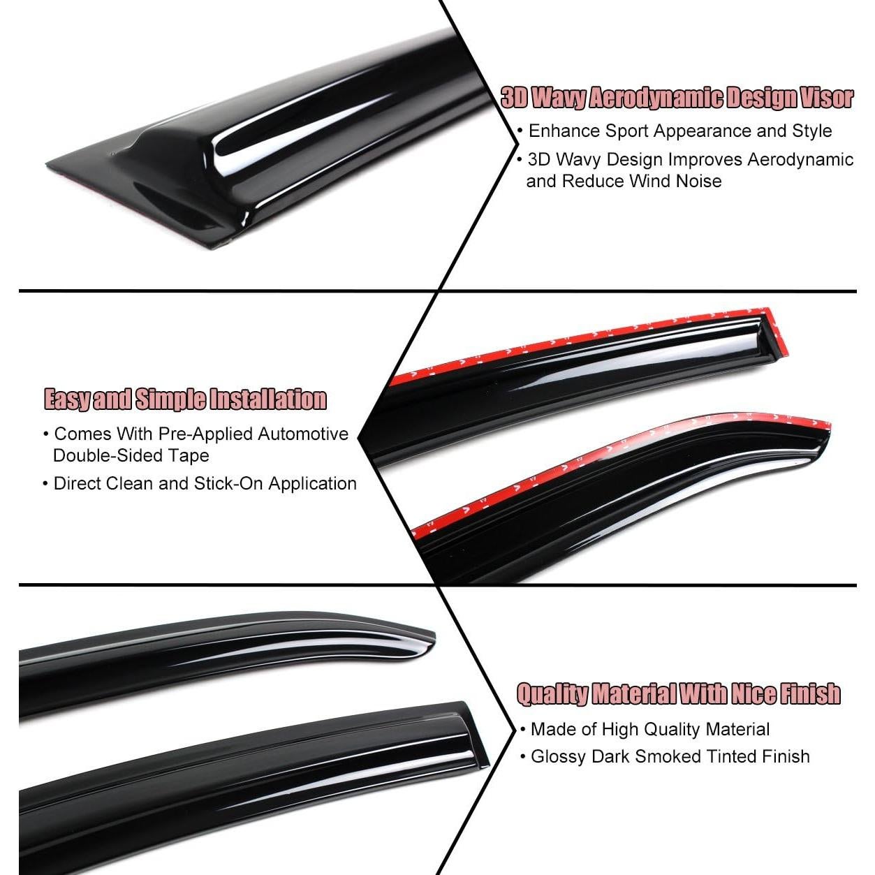 Visera de Ventana Ahumada Cuztom Tuning Corolla 2014-2019