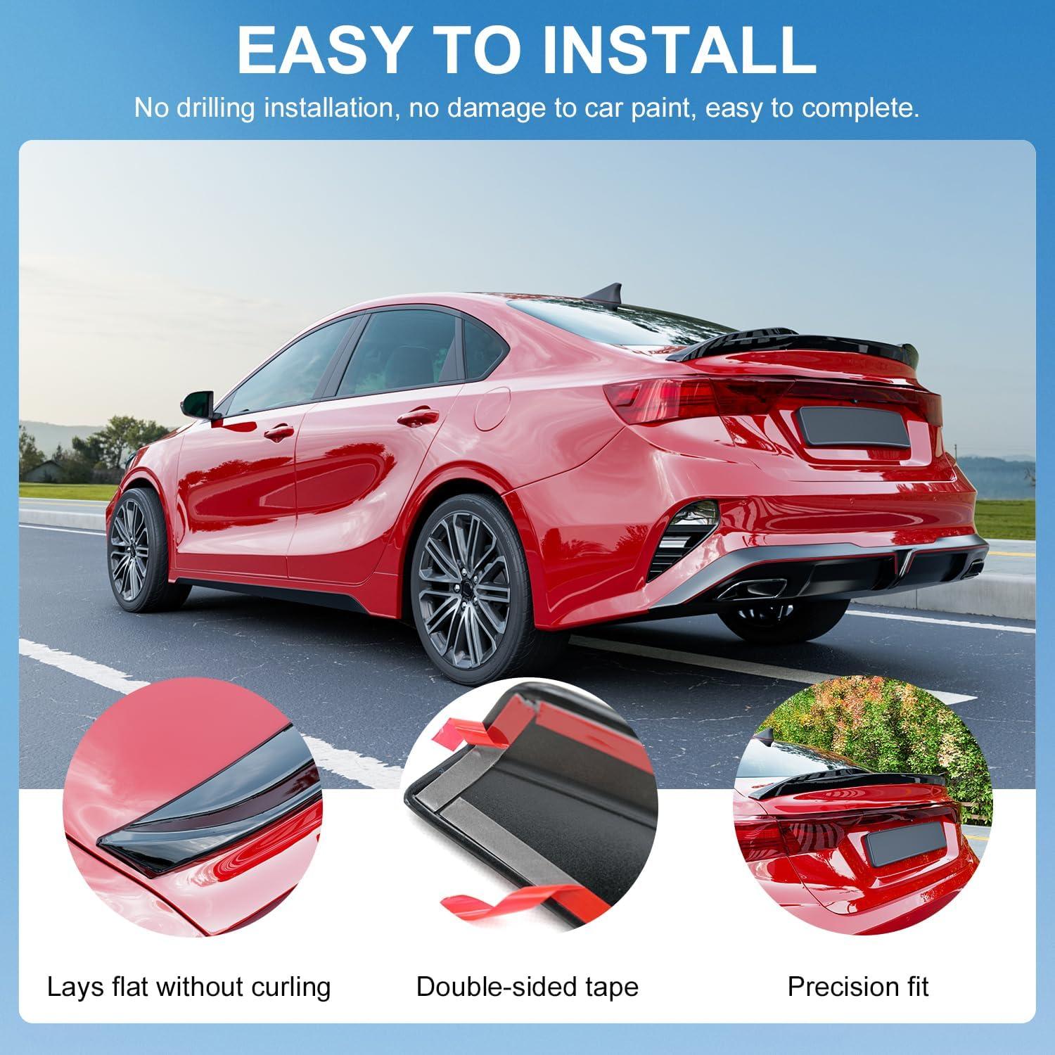 Alerón Trasero Xipoo Compatible Kia Forte 2019-2024 Negro Brillante