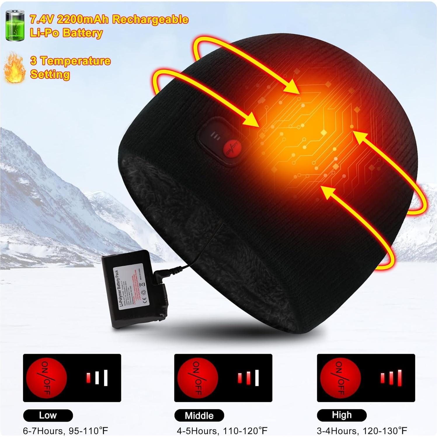 Gorro Térmico Recargable SVPRO - Calor Ajustable 3 Niveles