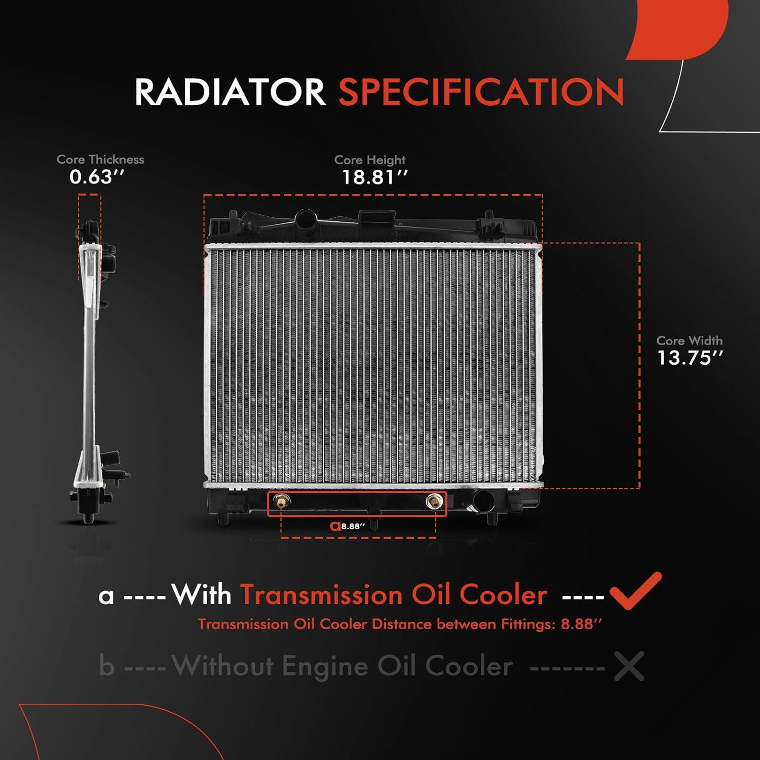 Conjunto Radiador A-Premium con Enfriador de Aceite 1.8L 1.5L