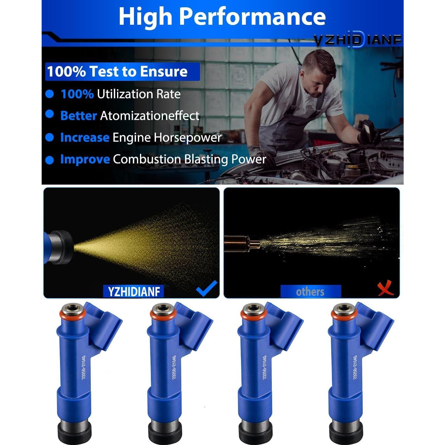Inyectores de combustible YZHIDIANF 23250-21040 para Toyota Yaris 2006-2014