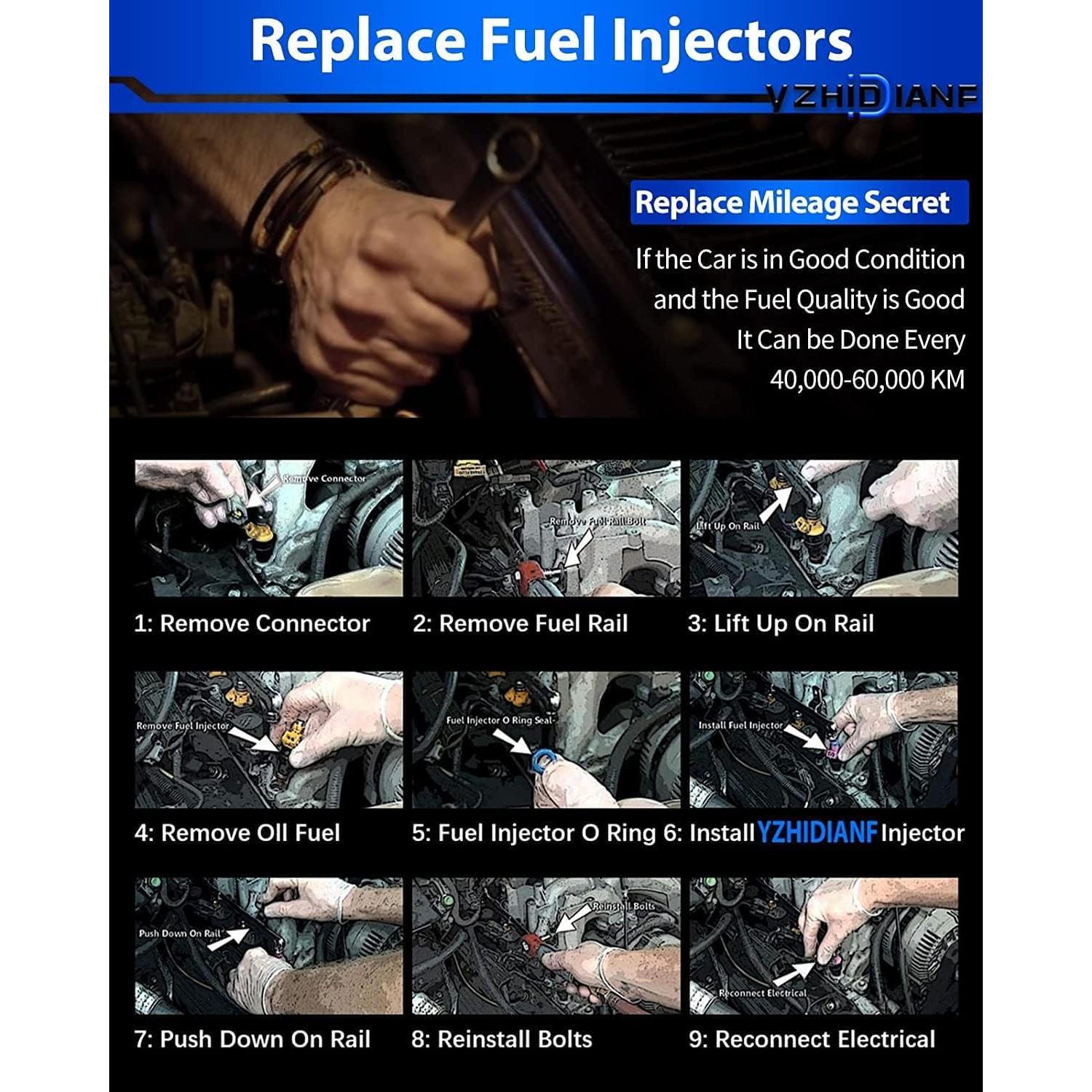 Inyectores de combustible YZHIDIANF 23250-21040 para Toyota Yaris 2006-2014