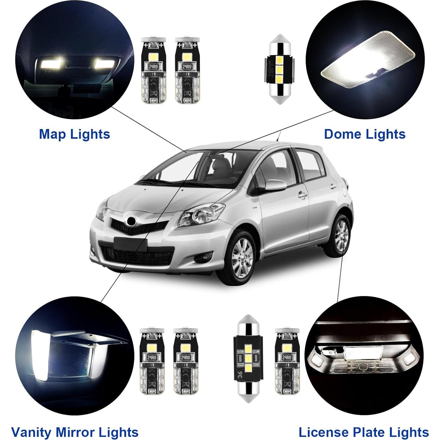 Kit de 7 Bombillas LED Interiores EASY EAGLE Toyota Yaris 2007-2012