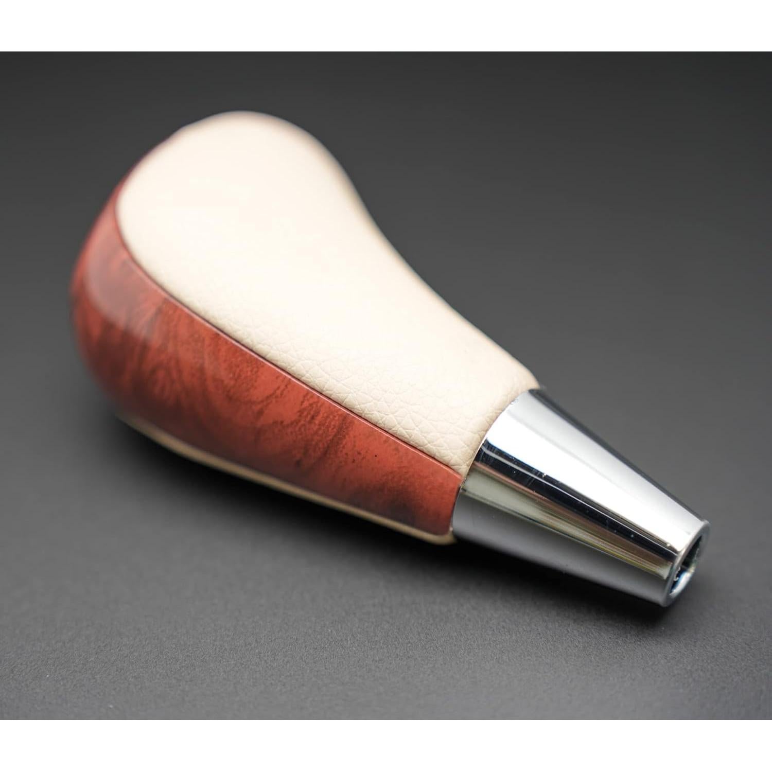 Perilla de Cambio SHIFTIN Cuero Beige y Madera para Toyota y Lexus