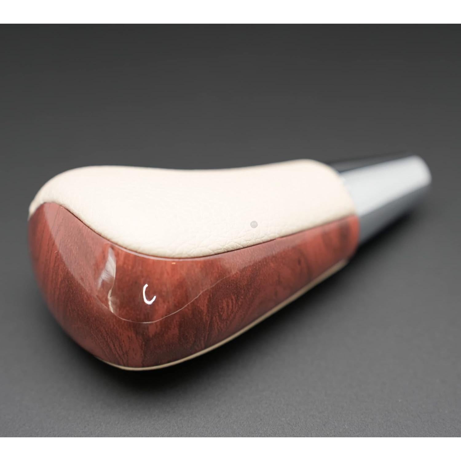 Perilla de Cambio SHIFTIN Cuero Beige y Madera para Toyota y Lexus