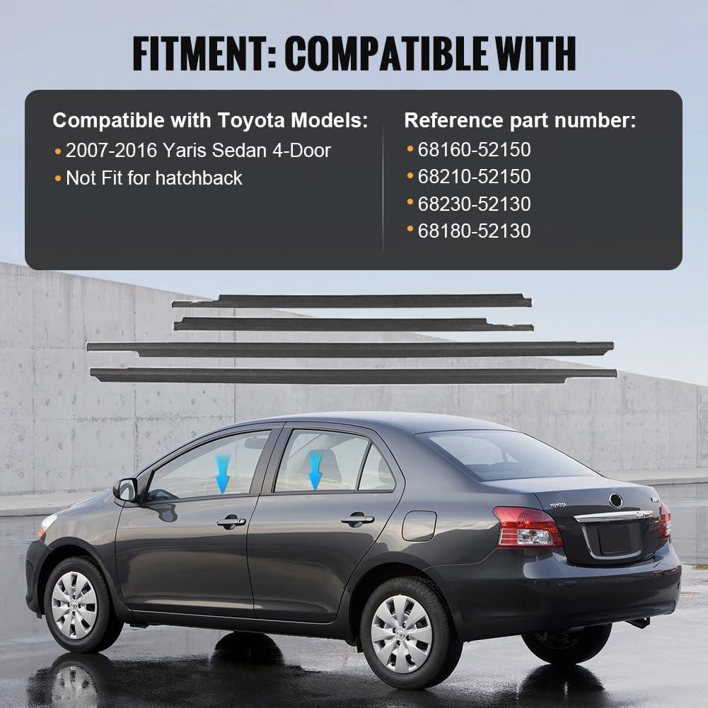 Moldura de Ventana GZYF para Toyota Yaris Sedán 2007-2016