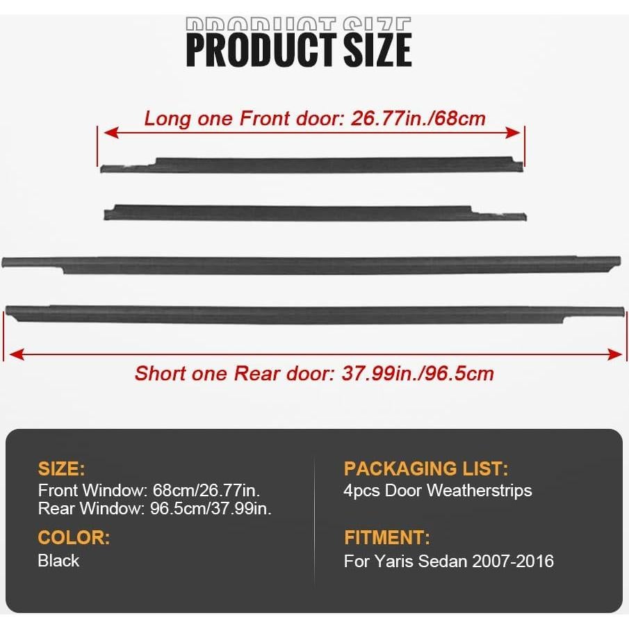 Moldura de Ventana GZYF para Toyota Yaris Sedán 2007-2016