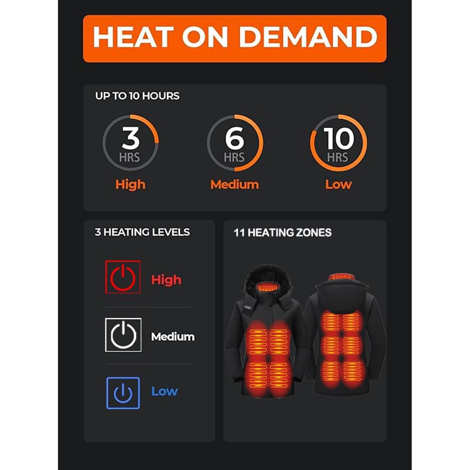 Chaqueta Térmica para Mujeres TAMEYA con Capucha Desmontable