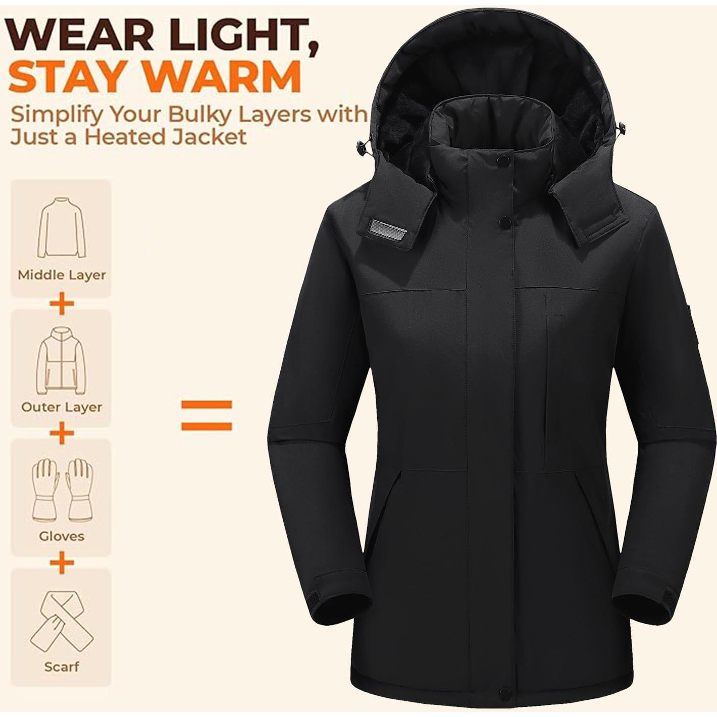 Chaqueta Térmica para Mujeres TAMEYA con Capucha Desmontable